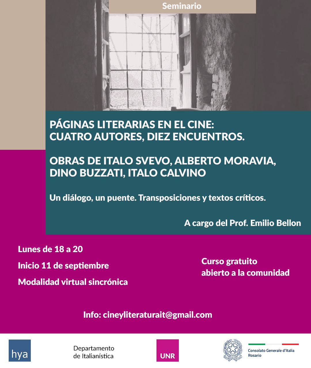 PAGINE LETTERARIE NEL CINEMA: QUATTRO AUTORI, DIECI INCONTRI.  OPERE DI ITALO SVEVO, ALBERTO MORAVIA, DINO BUZZATI, ITALO CALVINO