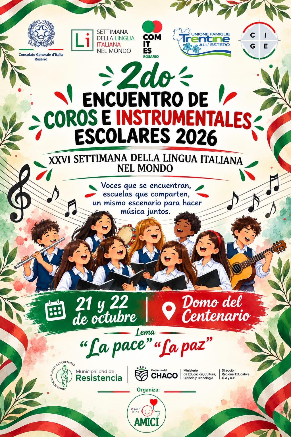 Flaier Encuentro de Coros e Instrumentales escolares 2026